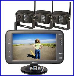 -5 2.4GHz HD Wireless Monitor 3 CCD Reverse Camera Rear View Kit Truck/Van/Car