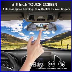 5.5'' HD Mirror Dash Cam Azdome Dual Recorder Touchscreen Front Rear View Camera