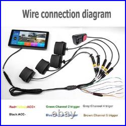 5 CH 10.36 IPS Quad Monitor DVR Backup camera For Truck Semi Box Bus RV Reverse
