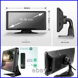 5 CH 10.36 IPS Quad Monitor DVR Backup camera For Truck Semi Box Bus RV Reverse