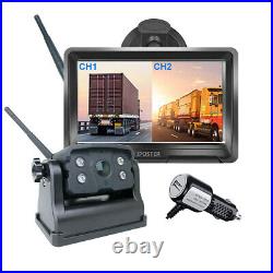 5 Wireless 2CH Car Monitor Portable Magnetic Reversing Camera for Truck RV Bus