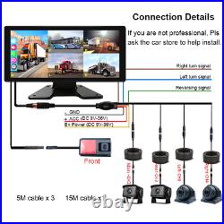 5ch 10.36 IPS Monitor 1080P Backup Camera For Truck Caravan Rear View Reverse