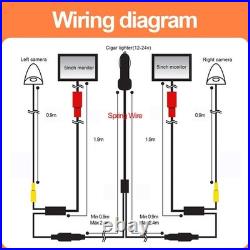 5inch Car Digital Side View Mirror Monitor Blind Spot Camera System 2CH AHD 720P