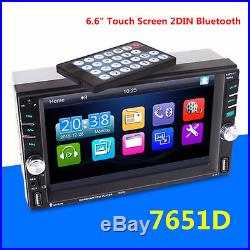7651D Car MP5 Media Player 2DIN Bluetooth FM Radio Stereo Player 2-USB TF AUX-IN