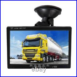 7Car Monitor 4 Split AHD Rear View 4X LED Camera Waterproof Video FOR Truck Bus
