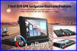 7HD Touch Screen Dual Lens WiFi Bluetooth Car DVR GPS Recorder Rear View Camera