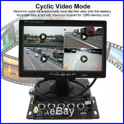 7Inch LCD Quad Split Screen Monitor + 4x Side Rear View CCD Truck Car Camera 12V
