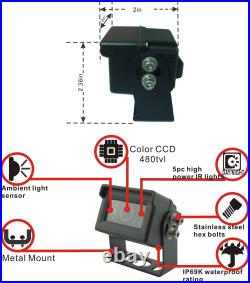 7 1080P AHD Wired Reverse Rear View Backup Camera System, Guide line, IP69K No