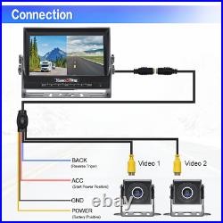7 1080P DVR Monitor with Truck Trailer RV Reverse Backup Camera IR Night Vision