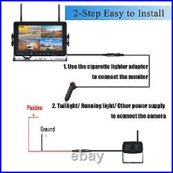 7'' 1080P Digital Wireless Rear View DVR Quad Monitor Backup Camera For Truck RV