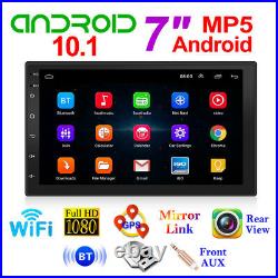 7 2DIN Car Stereo MP5 Player BT Android 10.1 WiFi GPS Navi FM Radio USB +Camera