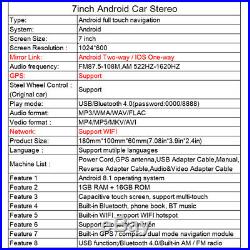 7'' 2Din Car Stereo Radio MP5 GPS NAVI Touch Screen Buletooth + rear view Camera