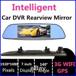 7'' 3G 1080P Car DVR GPS Android 5.0 Car Rear View Mirror Monitor Reverse Camera