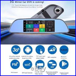 7'' 3G 1080P Car DVR GPS Android 5.0 Car Rear View Mirror Monitor Reverse Camera