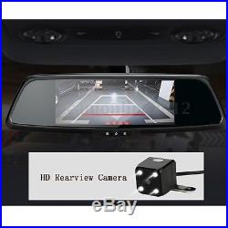 7 3G 1080P Dual Lens Car DVR GPS Rearview Mirror Reverse Camera Android 5.0