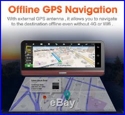 7.84'' 4G Wifi HD Android Car GPS DVR Camera Video Rear View Recorder with US Map