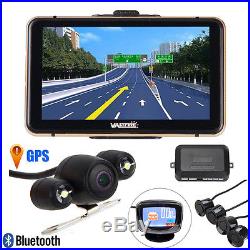 7' 8GB TFT LCD GPS Monitor Mirror+Wireless Reverse Rear View Backup Camera+Radar