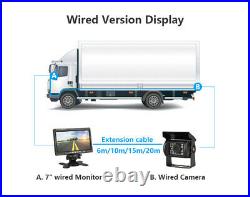 7/9 Wireless/Wired Backup Rear View Camera System Monitor For RV Truck Bus US