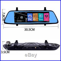 7'' Bluetooth WI-FI DVR GPS Android 4G Car Rear View Mirror Monitor Camera Nav