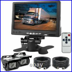 7 Car HD LCD TFT Rear View Monitor Dual Reverse Camera Kit for Truck Lorry Bus