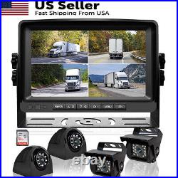 7'' DVR Car Monitor Backup Camera HD Reversing Cam Kit for Truck/Trailer/RV/Bus