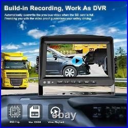 7'' DVR Car Monitor Backup Rear View Camera 4 Split Screen for Truck/Trailer/RV