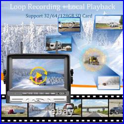 7 DVR Monitor 2x Solar Magnetic Rear View Camera 1080P For Car RV Truck Trailer