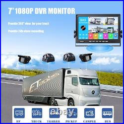 7 DVR Monitor 4x AHD 360 View 1080P Side Rear View Backup Cameras 32GB Truck Rv