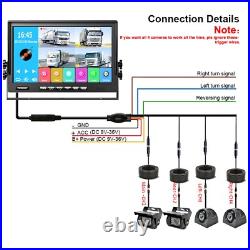 7 DVR Monitor 4x AHD 360 View 1080P Side Rear View Backup Cameras 32GB Truck Rv