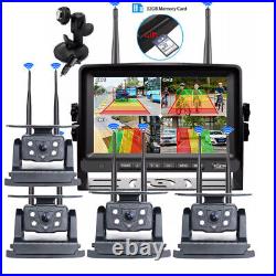 7 DVR Monitor 4x Solar Magnetic Rear View Camera 1080P For Car RV Truck Trailer