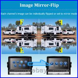 7 DVR Monitor 4x Solar Magnetic Rear View Camera 1080P For Car RV Truck Trailer