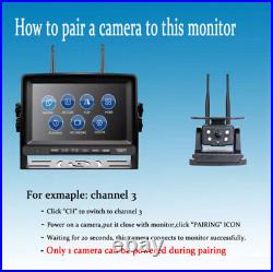 7 DVR Monitor 4x Solar Magnetic Rear View Camera 1080P For Car RV Truck Trailer