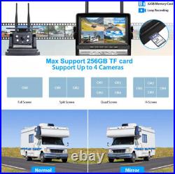 7 DVR Monitor 4x Solar Magnetic Rear View Camera 1080P For Car RV Truck Trailer