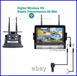 7 DVR Monitor 4x Solar Magnetic Rear View Camera 1080P For Car RV Truck Trailer