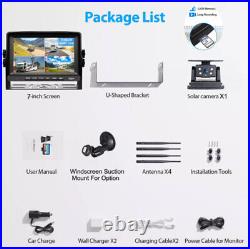 7 DVR Monitor Solar Magnetic Rear View Camera 1080P IR For Car RV Truck Trailer