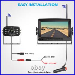 7'' DVR Quad Monitor 1080P Digital Wireless Rear View Backup Camera For Truck RV