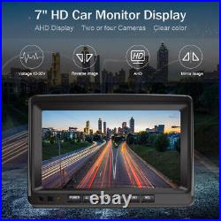 7'' DVR Quad Monitor 1080P Digital Wireless Rear View Backup Camera For Truck RV