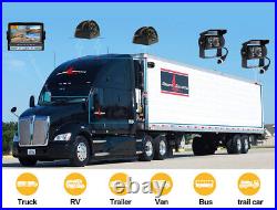 7 DVR Record Quad Split Monitor 4xAHD Side Rear View Backup Camera For Truck RV