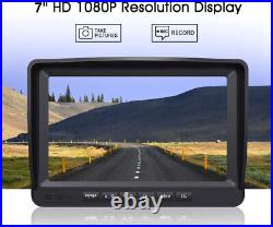7 DVR Record Quad Split Monitor 4xAHD Side Rear View Backup Camera For Truck RV