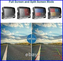7 DVR Record Quad Split Monitor 4xAHD Side Rear View Backup Camera For Truck RV