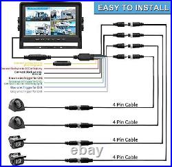 7 DVR Record Quad Split Monitor 4xAHD Side Rear View Backup Camera For Truck RV