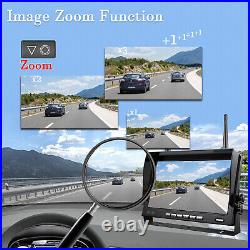 7 DVR Wireless Quad Screen Monitor Backup Side Rear View Camera For RV/Truck