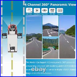 7 DVR Wireless Quad Screen Monitor Backup Side Rear View Camera For RV/Truck