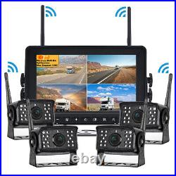 7 Digital Wireless Car Monitor DVR Record 4x Backup Rear View Camera Kit 12-24V