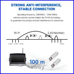 7'' Digital Wireless IPS Screen HD Front Rear View Camera Magnetic Fit forklift