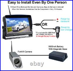 7'' Digital Wireless IPS Screen HD Front Rear View Camera Magnetic Fit forklift