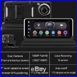 7 HD 1080P Android CAR DVR Rear view Dash Camera Dual Lens WIFI GPS Navigator