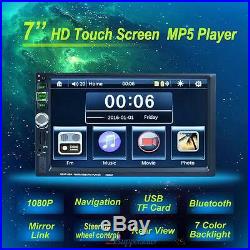 7 HD Car 2 DIN GPS Nav Bluetooth MP3 MP5 Player Stereo Radio + Rear View Camera