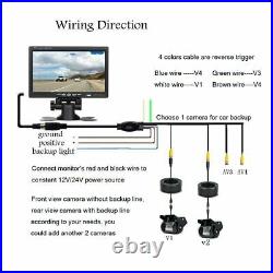 7 HD Monitor+4X Backup Rear View Camera System Night Vision For RV Truck Bus