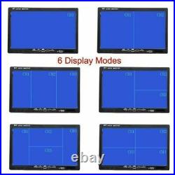 7 HD Monitor Quad Split+4x Front/Side/Backup Rear View Camera For Bus Truck RV